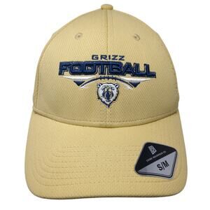 Grizz Football Fitted Baseball Cap Beige M Embroidered 6 Panel Dome Headwear